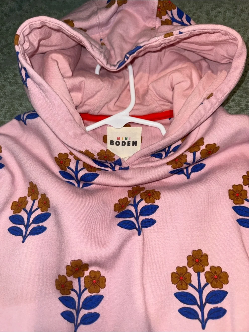 Mini Boden Pink Floral Hoodie and Jogger Set